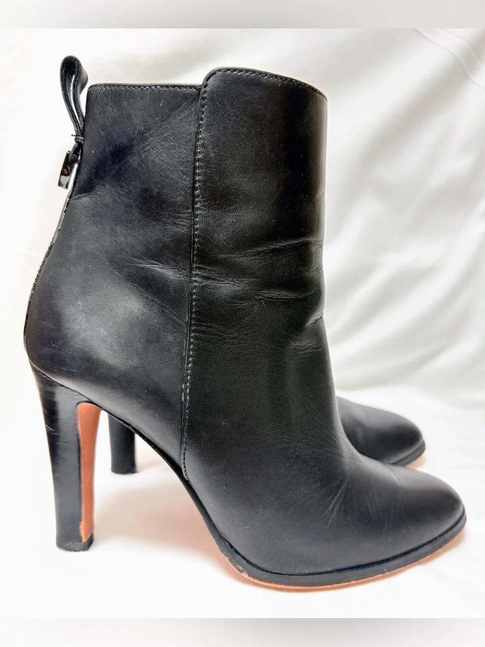 Coach Jemma Black Leather High Heel Ankle Booties Womens Size 5B